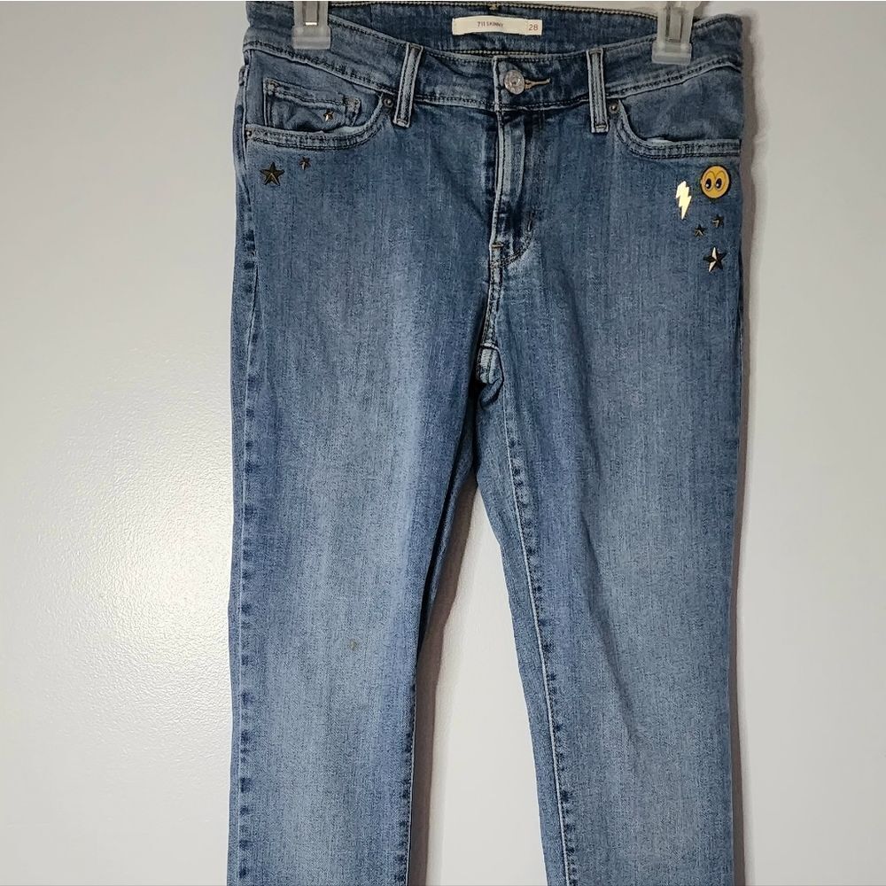 Levi's 711 skinny with button details women's size 28